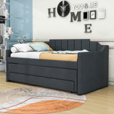 Twin Upholstered Daybed with Trundle and Storage - [Drawers, Linen]