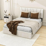 Queen Size Upholstered Platform Bed with Headboard and Storage - [4 Drawers, Velvet]