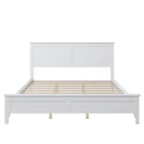 Mid-Century Modern Solid Wood Queen Size Platform Bed with Headboard