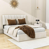 Queen Size Upholstered Platform Bed with Headboard and Storage - [4 Drawers, Velvet]