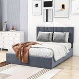 Queen Size Upholstered Platform Bed with Headboard and Storage - [4 Drawers, Velvet]