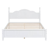 Wood Traditional Queen Size Platform Bed Frame with Headboard