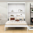 Queen Size Murphy Bed Wall Bed with Shelves - [Wood, Vertical]