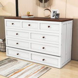 Smart Solid Wood Horizontal Queen Murphy Bed Cabinet with Storage - [Drawers]