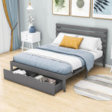 Queen Size Platform Bed with Storage and Headboard - [Wood]