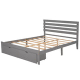 Queen Size Platform Bed with Storage and Headboard - [Wood]