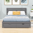 Queen Size Platform Bed with Storage and Headboard - [Wood]