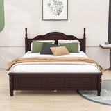 Wood Traditional Queen Size Platform Bed Frame with Headboard