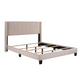 Queen Size Velvet Upholstered Platform Bed Frame with Headboard