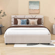 Queen Upholstered Platform Bed Frame with Headboard, Under Bed Storage