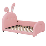 Twin PU Upholstered Princess Bed Frame with Headboard