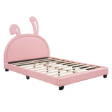 Cute Low Full Girls Leather Upholstered Platform Bed with Headboard