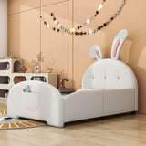 Twin PU Upholstered Princess Bed Frame with Headboard