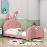 Twin PU Upholstered Princess Bed Frame with Headboard