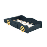 Wood Twin Size Kids Race Car Bed with Storage Box