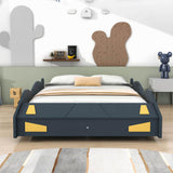 Full Size Low Race Car Kids Bed with Storage for Boys - [Wooden, Cabinet]