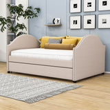 Modern Full Size Upholstered Daybed with Twin Trundle for Adults