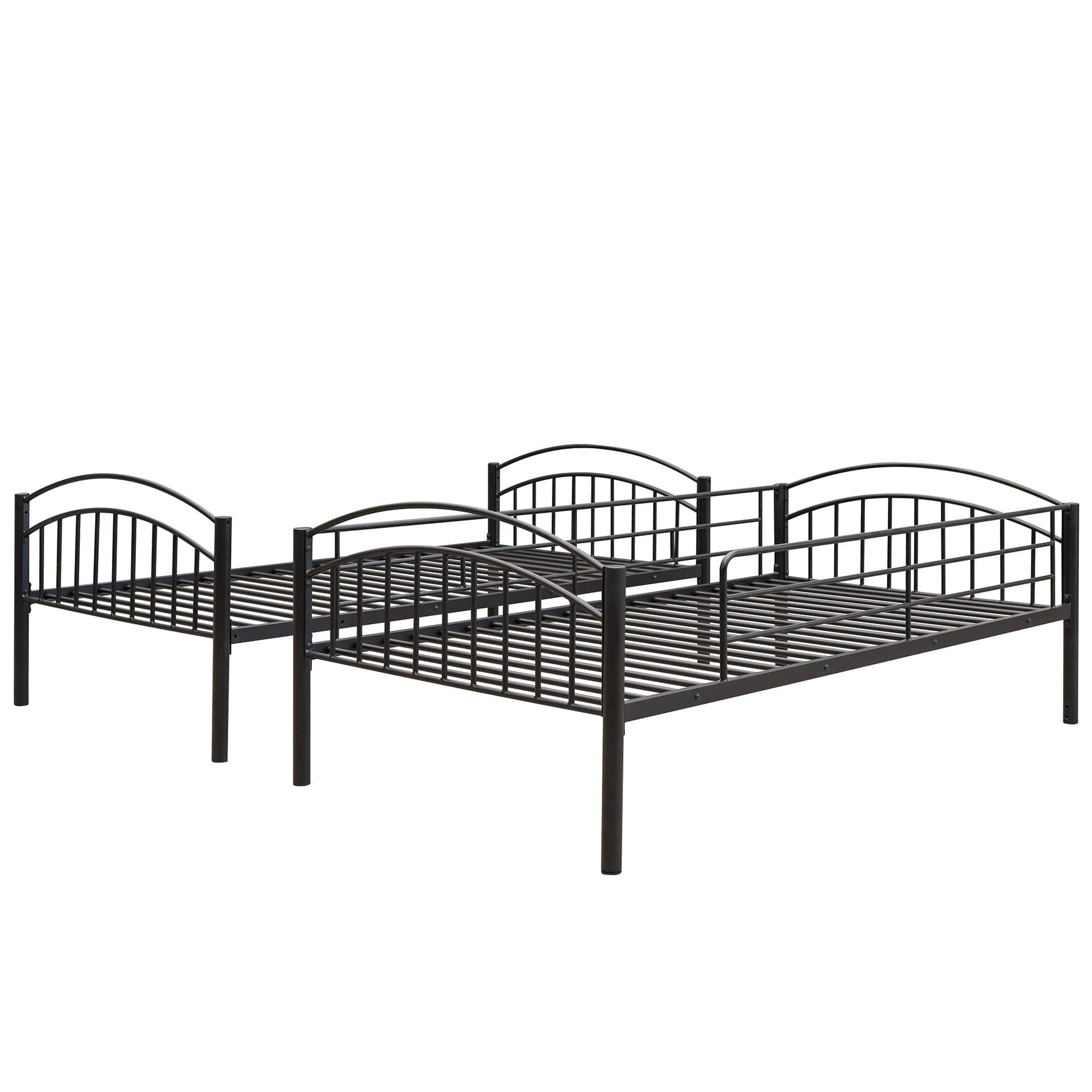 Convertible Twin Over Twin Bunk Beds for Kids, Adults - [Metal, Small Room]