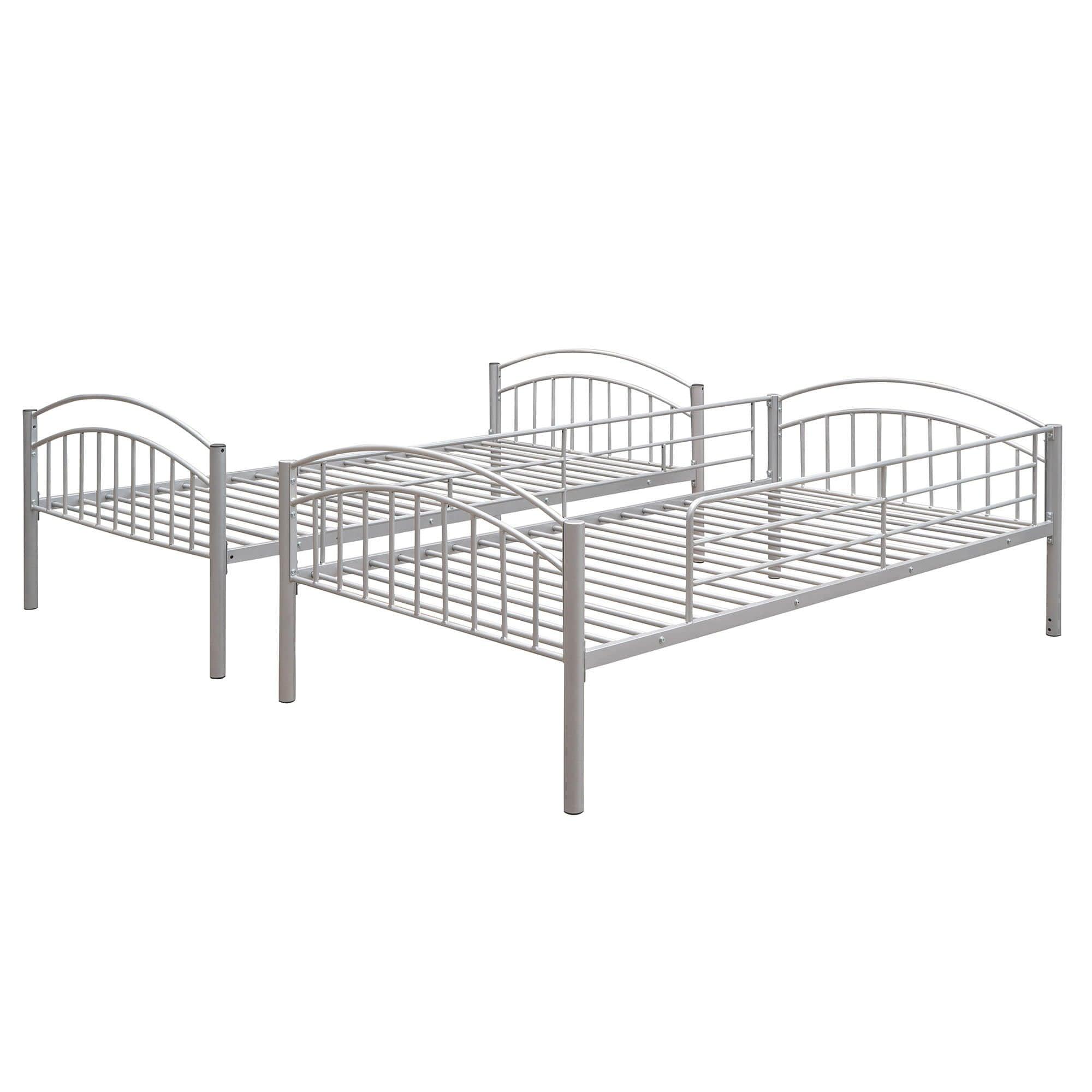 Convertible Twin Over Twin Bunk Beds for Kids, Adults - [Metal, Small Room]