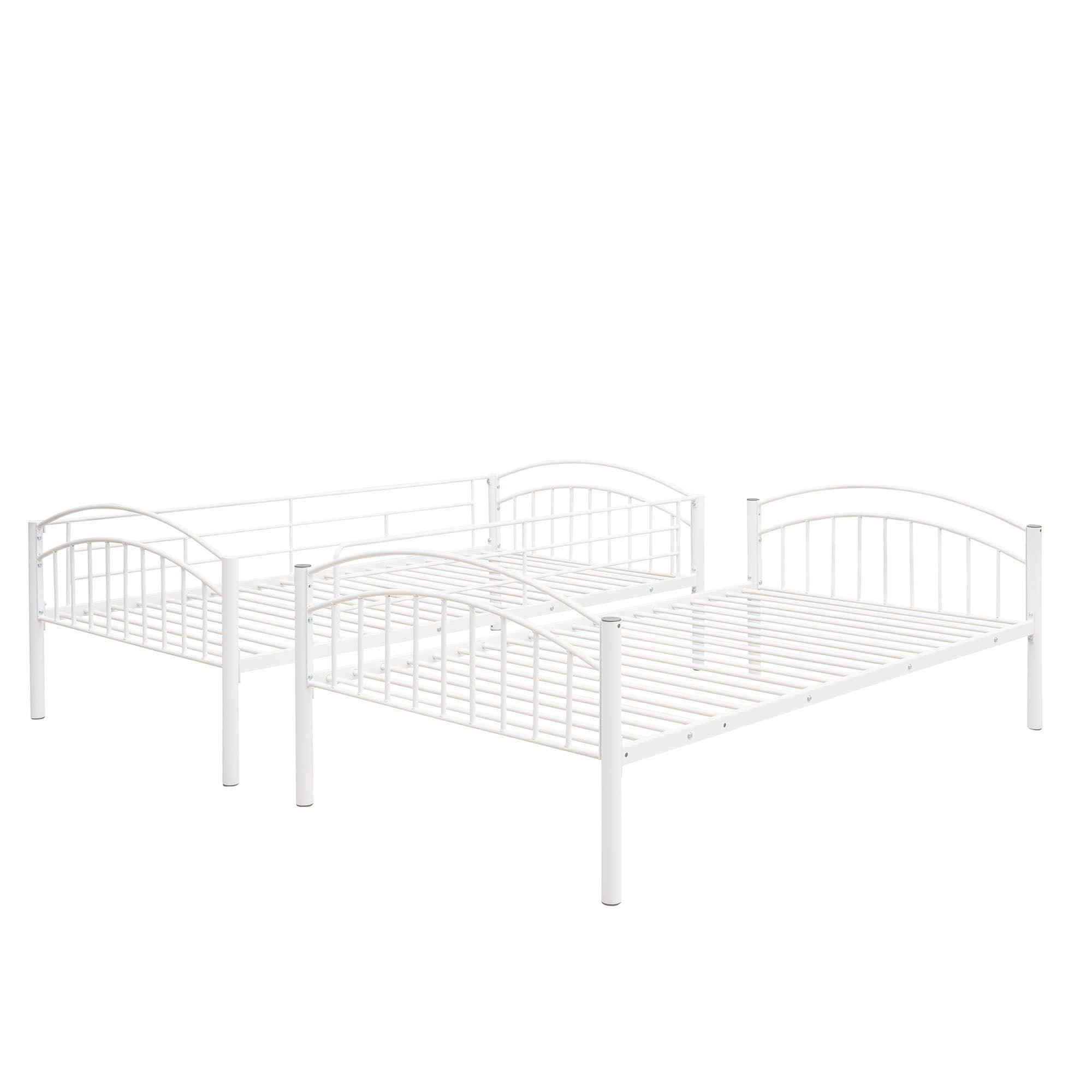 Convertible Twin Over Twin Bunk Beds for Kids, Adults - [Metal, Small Room]