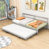 Convertible Metal Twin Daybed with Pop Up Trundle Bed