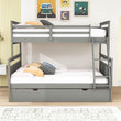 Modern Convertible Twin Over Full Bunk Bed with Storage Drawers - [Wood]