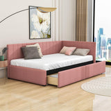 Twin Linen Upholstered Daybed with Storage - [Drawers]