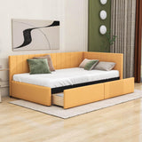 Twin Linen Upholstered Daybed with Storage - [Drawers]