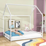 Solid Wood Full Size House Floor Bed for Toddler, Kids