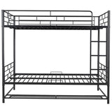 Metal Full Over Full Convertible Bunk Beds for Adults with Storage Shelves