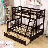 Twin over Full Convertible Bunk Bed for Kids, Adults with Storage - [Drawers]