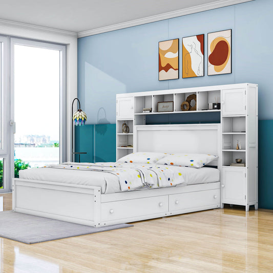 Smart Queen Storage Bed Frame with Headboard and Charging Station