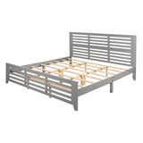 Wooden King Size Platform Bed with Open-Frame Headboard