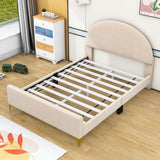 Velvet Upholstered Full Size Platform Bed Frame with Headboard