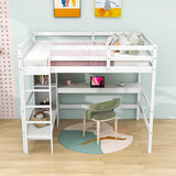 Full Size Loft Bed with Desk and Couch, Storage for Adults, Teens