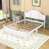 Traditional Queen Size Solid Wood Platform Bed Frame with Headboard