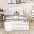 Wood Twin Bed Frame with Headboard and Storage Kids Bedroom Furniture