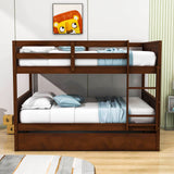 Wooden Full Over Full Standard Bunk Beds with Trundle - [Detachable]