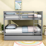 Wooden Full Over Full Standard Bunk Beds with Trundle - [Detachable]