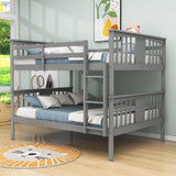 Convertible Full Over Full Bunk Beds - [Wood, Kids, Adult, Guest Room]