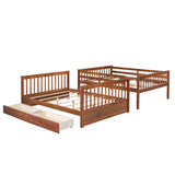 Full Over Full Bunk Beds with Storage for Kids, Adults - [Wooden, Convertible]