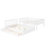 Full Over Full Bunk Beds with Storage for Kids, Adults - [Wooden, Convertible]