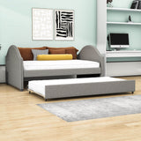 Modern Full Size Upholstered Daybed with Twin Trundle for Adults