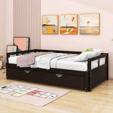 Modern Wood Twin / King Extendable Daybed with Twin Trundle