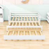 Twin / Double Twin Extendable Pull-out Daybed with Trundle - [Convertible]