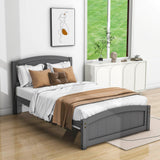 Wood Modern Classic Platform Bed with Headboard for Kids Adults