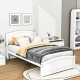 Wood Modern Classic Platform Bed with Headboard for Kids Adults