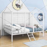 Full Size Metal House Bed Frame for Kids, Toddler