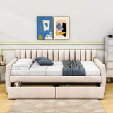 Modern Upholstered Twin Daybed with Storage - [Sofa Bed in Living Room]