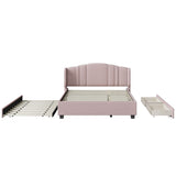 Modern Upholstered Queen Platform Bed Frame with Headboard and Storage